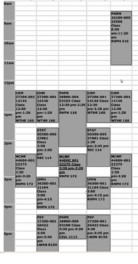 my new expanded schedule